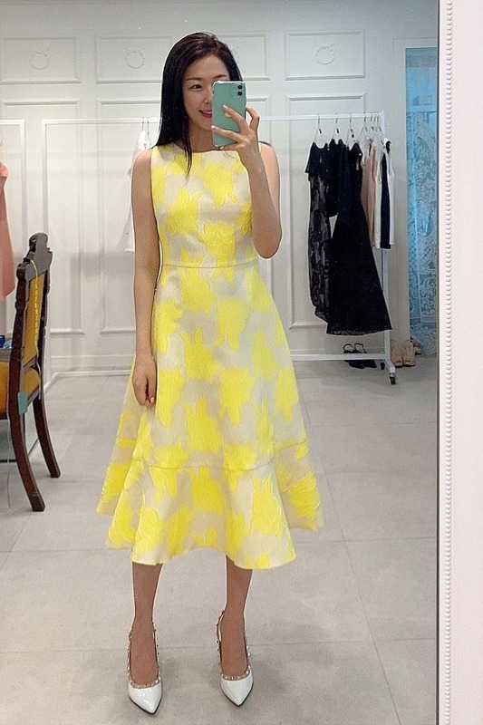 Yellow Flower Print Dress