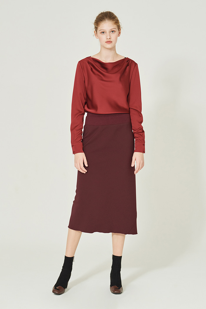 Unbalance Skirt (burgundy,navy,black)